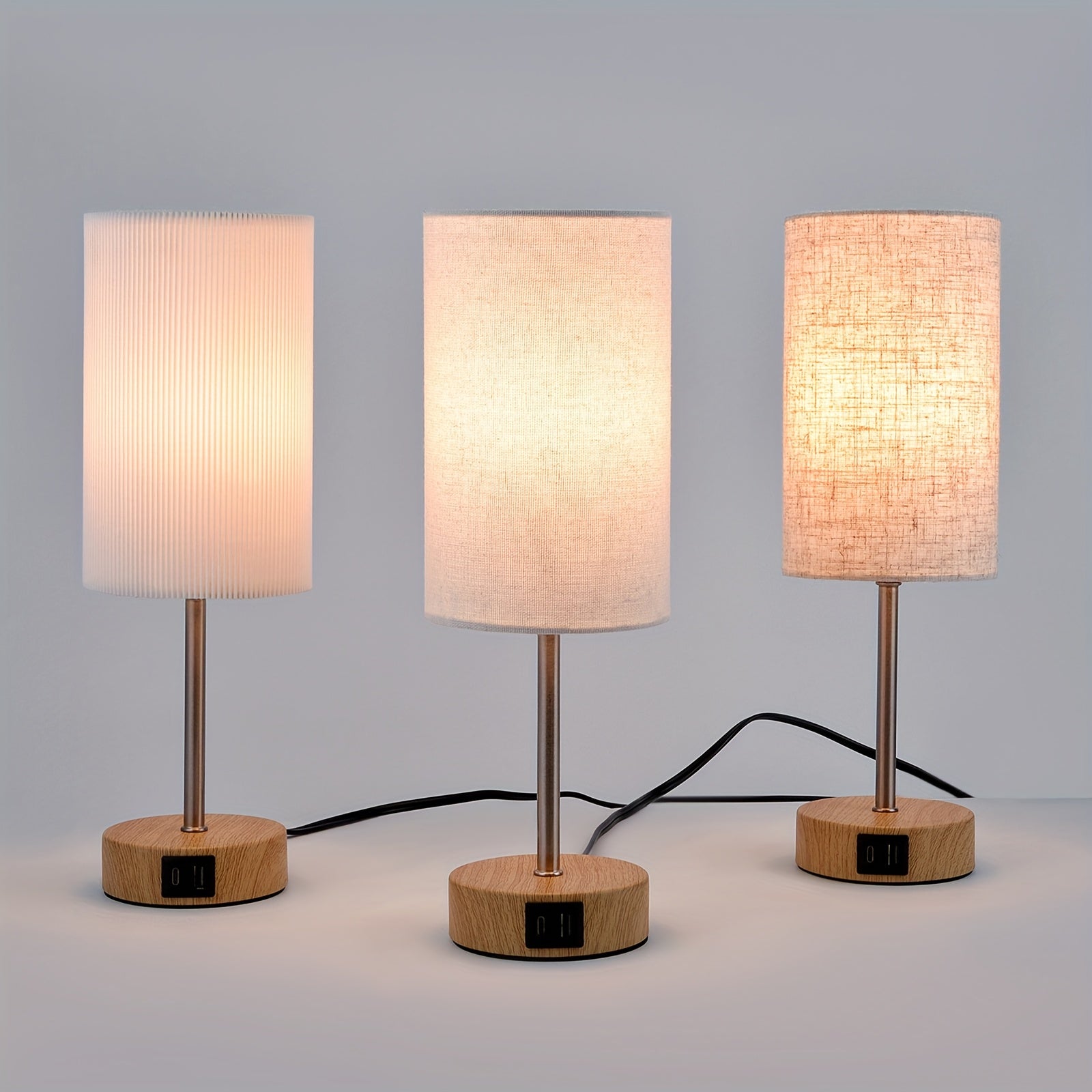 Moktan Sabai 2-Pack Touch Control USB Table Lamps – 3-Way Dimmable LED Bedside Light Set