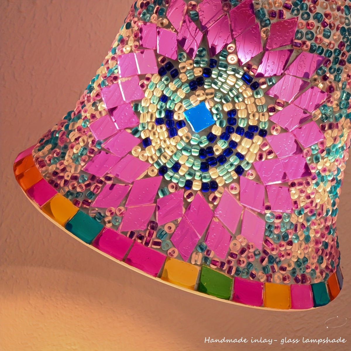 Moktan Sabai Turkish Mosaic Candle Lamp – Dimmable Glass Table Light for Bedroom & Holidays