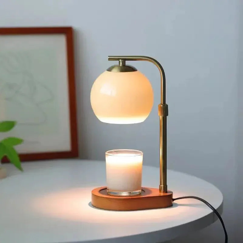 Moktan Sabai Glass Candle Warmer Lamp with Sculpted Design | Flameless Scent Heating