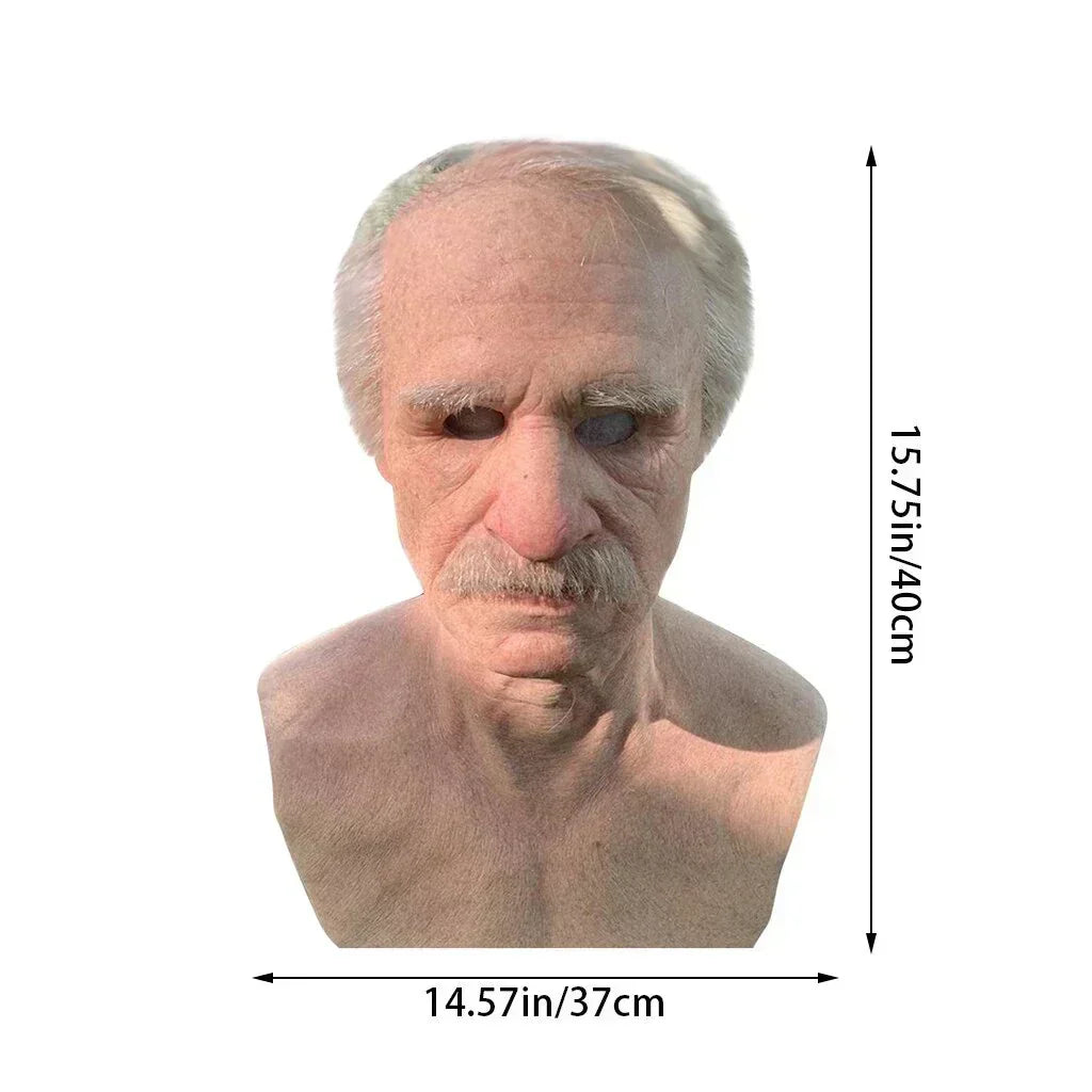 Moktan Sabai Realistic Old Man Halloween Mask