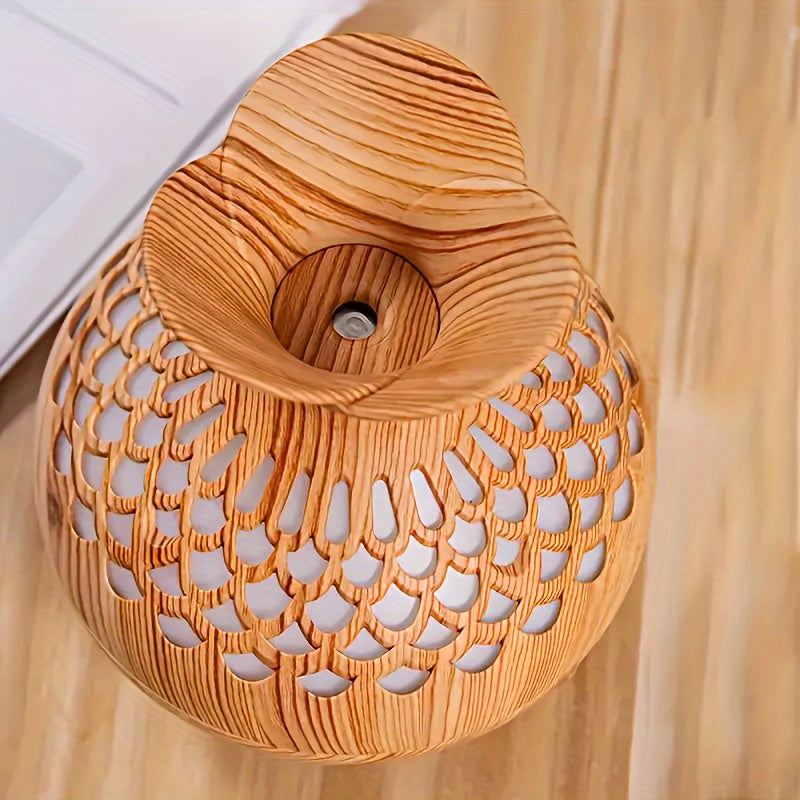 Moktan Sabai Wood Grain USB Humidifier – Essential Oil Diffuser & Lamp for Desk or Bedroom