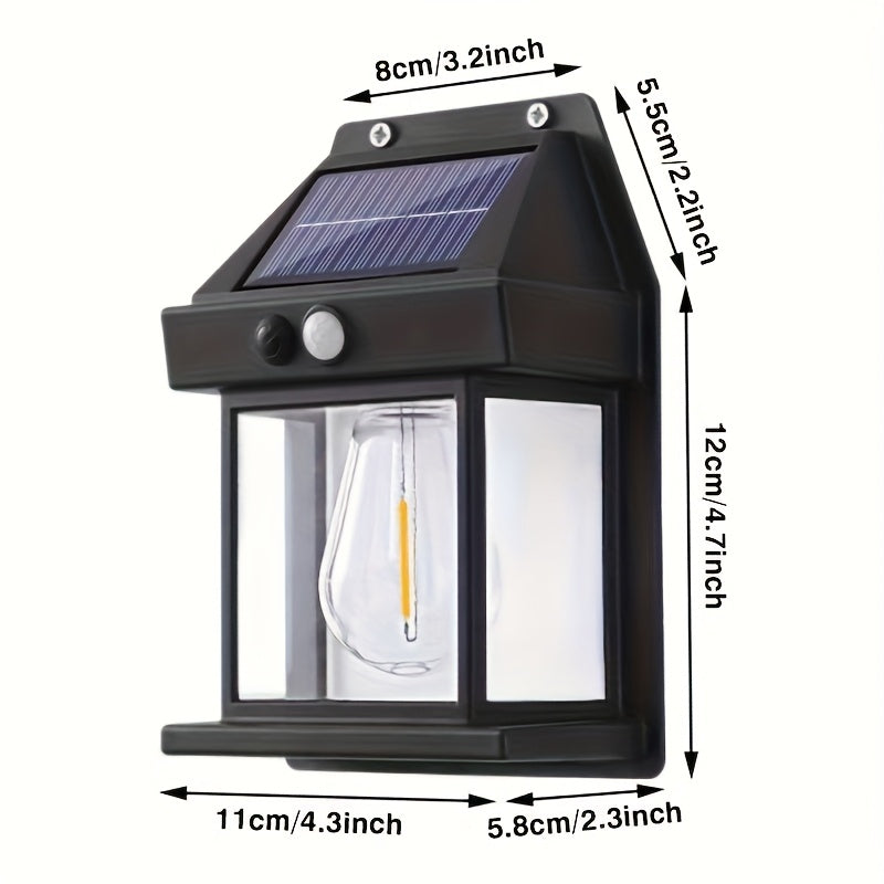 Moktan Sabai Solar Wall Lights Outdoor – Motion Sensor Dusk to Dawn LED for Yard, Door, Garden