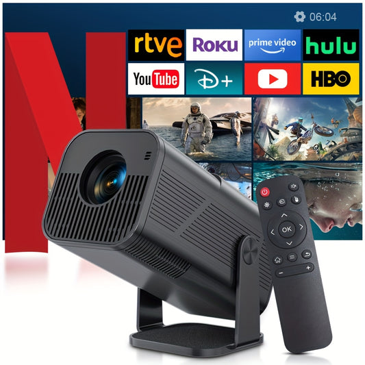 4K Mini Projector with WiFi & Android | Smart Portable Home Theater Projector