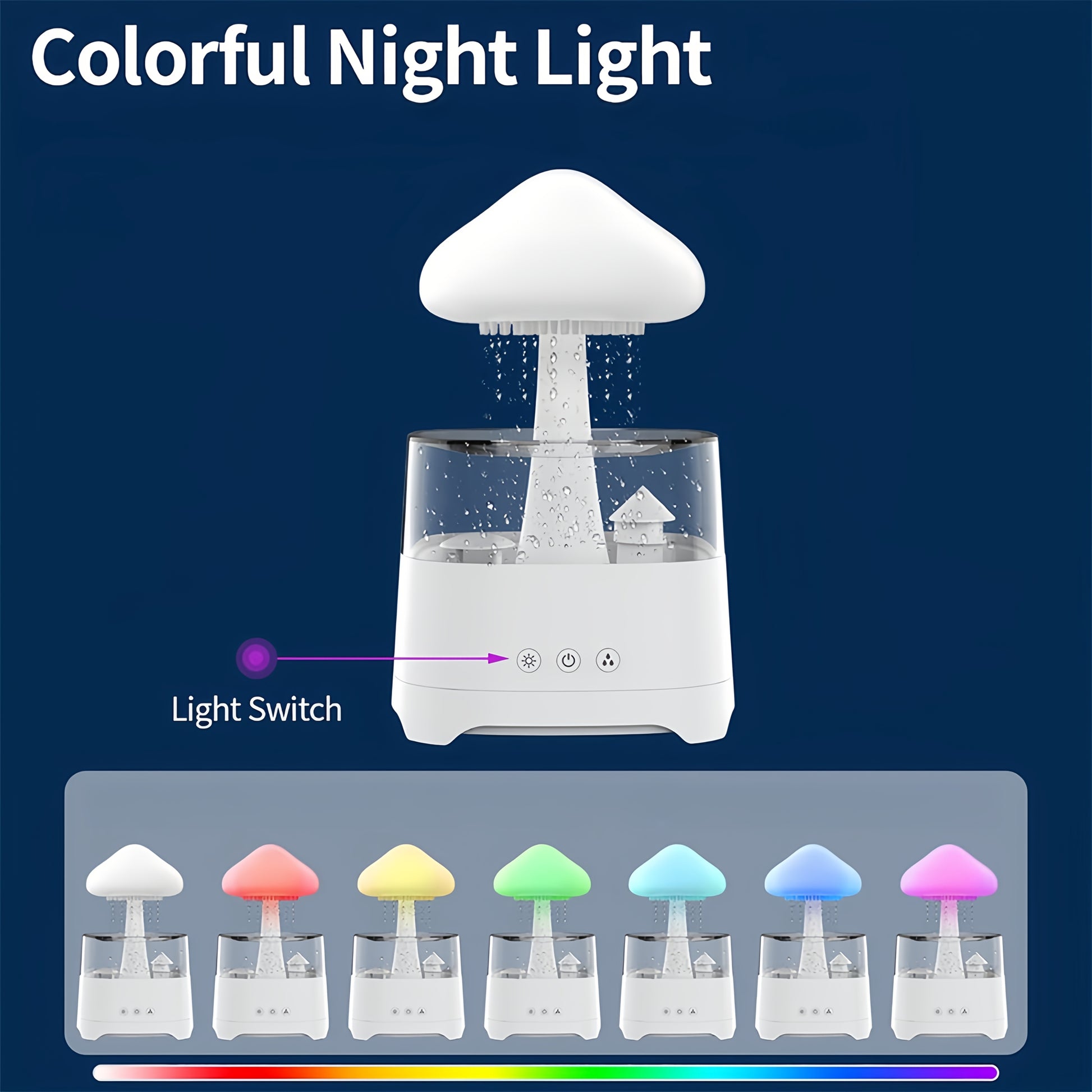 Moktan Sabai Rain Cloud Humidifier – 7-Color Aromatherapy Diffuser with Remote for Bedroom