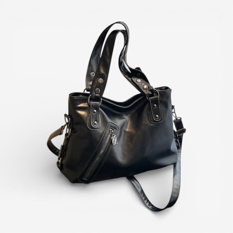 Moktan Sabai Lightweight Shoulder Bag with Zipper Compartment & Adjustable Strap Black