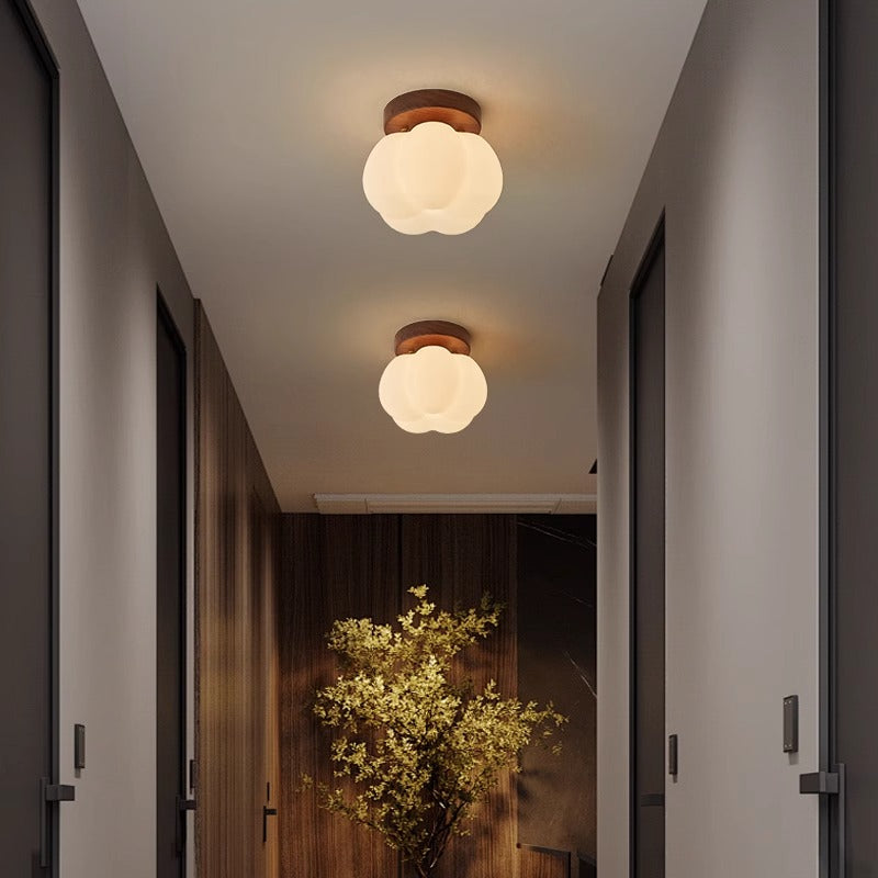 Moktan Sabai Pumpkin Flush Mount Ceiling Light Modern Round LED Ceiling Lamp