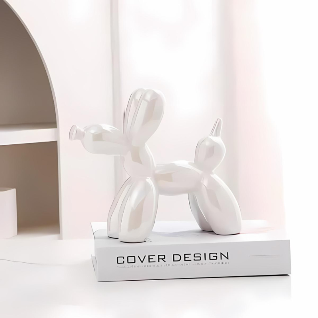 Moktan Sabai Ceramic Balloon Dog Statue White