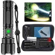Moktan Sabai Rechargeable LED Flashlight | High Lumen Zoomable Torch with LCD Power Display