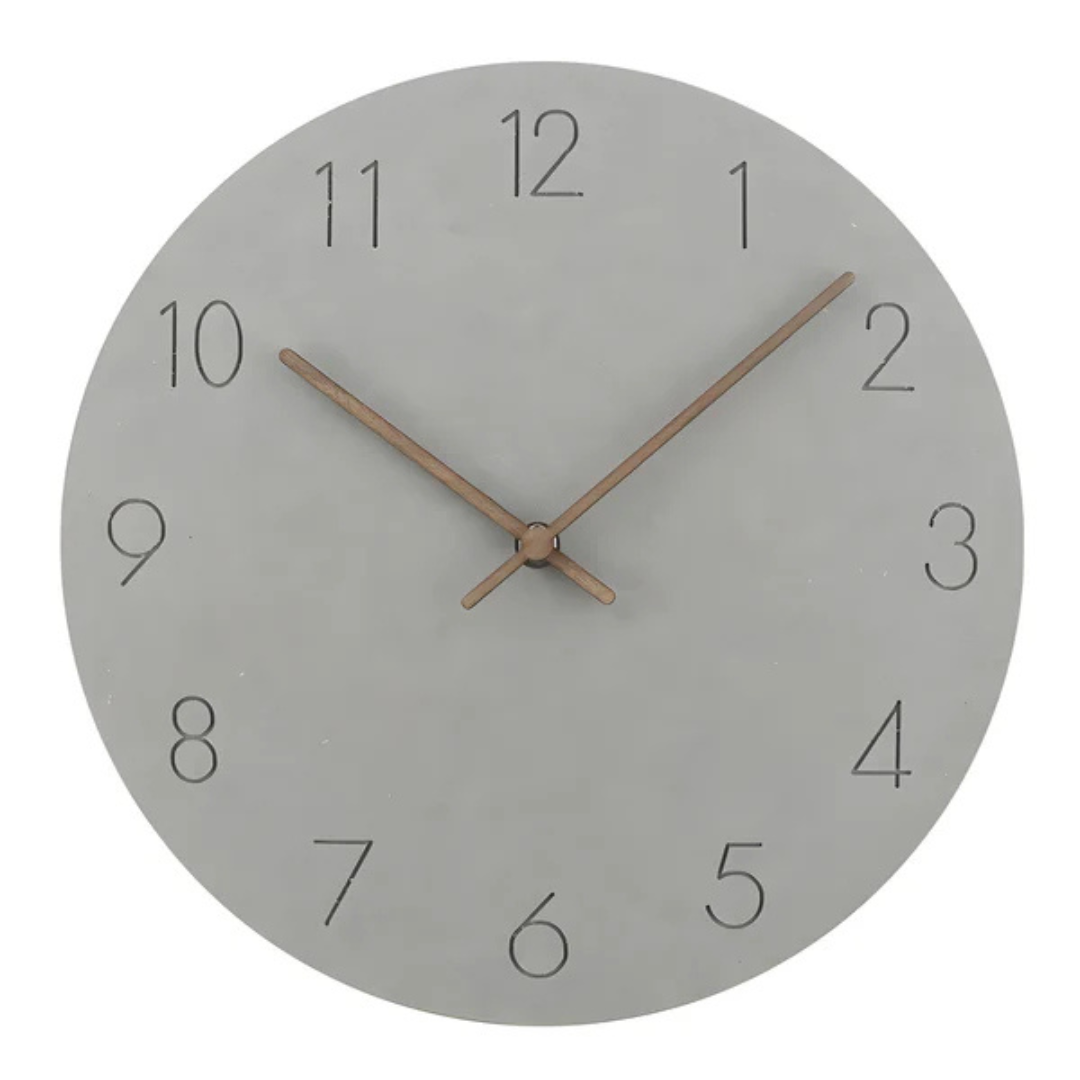 Moktan Sabai Silent Wooden Wall Clock Gray