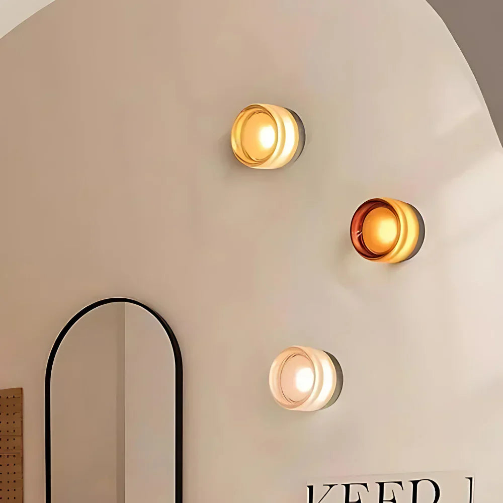 Moktan Sabai Nordic Acrylic Dimple LED Wall Sconce 1-Light 3-Color Adjustable