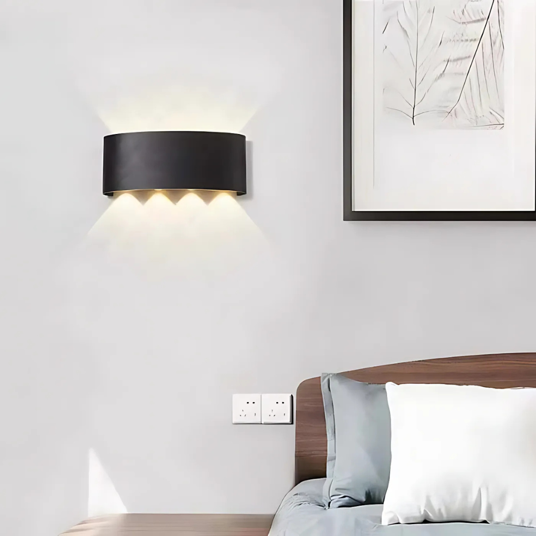 Moktan Sabai Waterproof LED Wall Light IP54 Black 8W (L22cm)