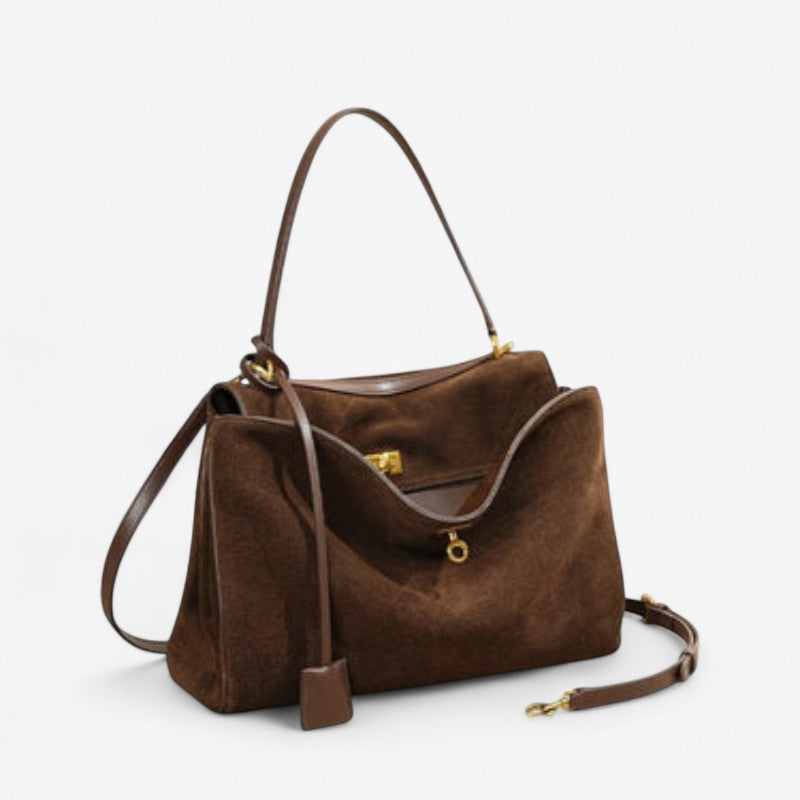 Moktan Sabai Riley Large Rectangular Handbag with Adjustable Straps & Zip Closure