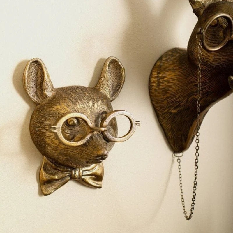 Moktan Sabai Animal Head Wall Sculpture Decor
