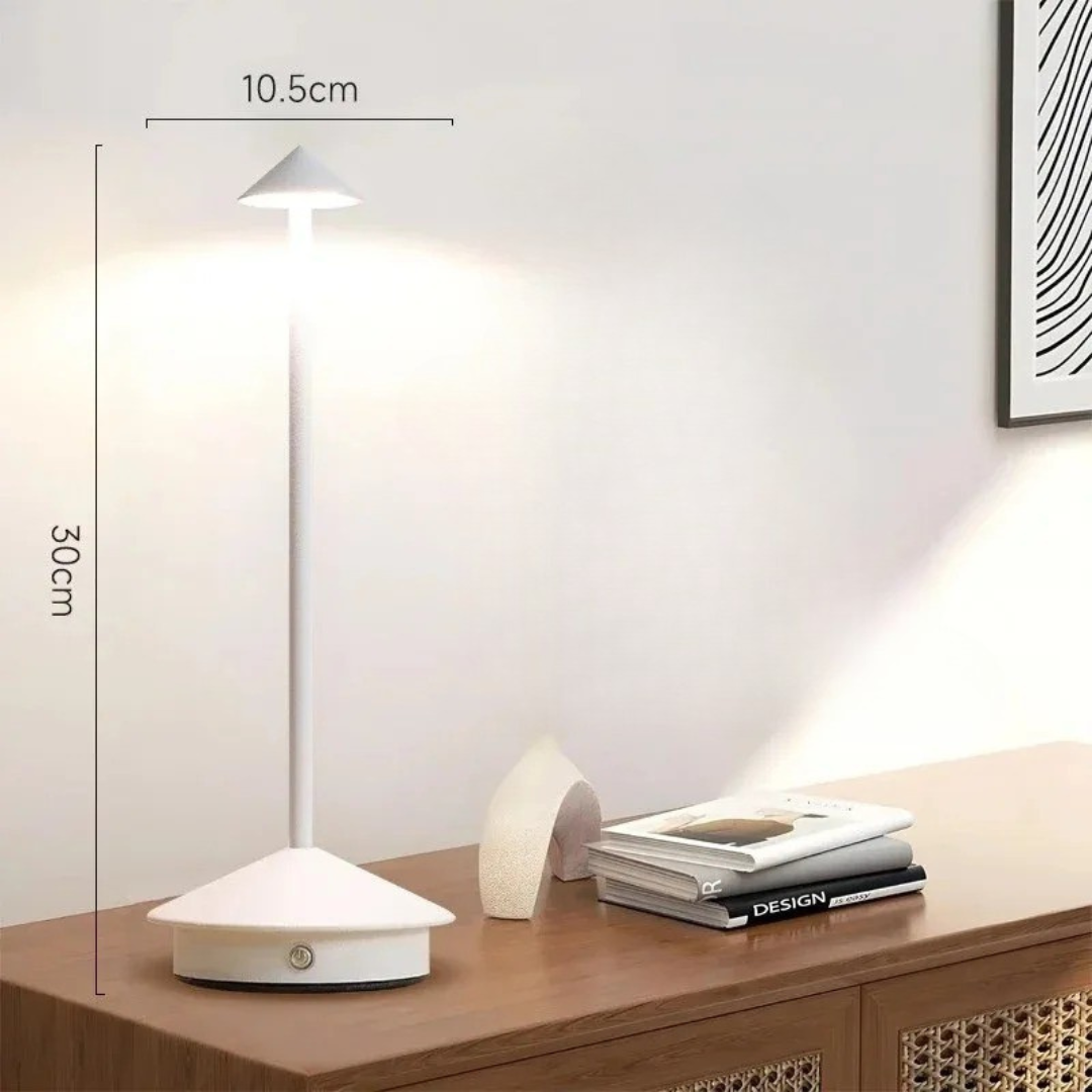 Moktan Sabai Aluminium LED Table Lamp with Touch Dimming | Rechargeable Cordless Lighting White