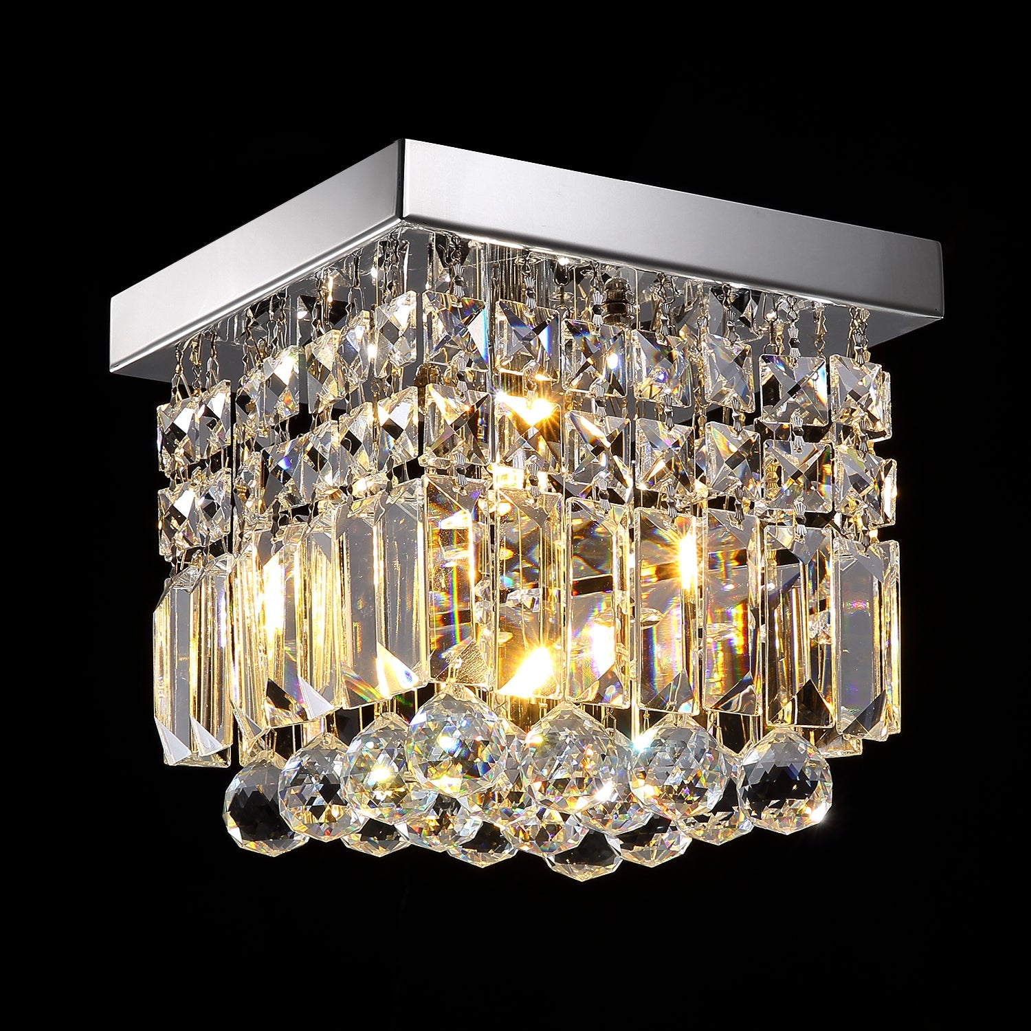 Moktan Sabai Mini Modern Square Flush Mount Ceiling Light, Low Profile Indoor Lighting Fixture