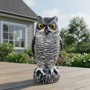 Moktan Sabai Owl Bird Repellent Decoy Set of 2 Realistic Garden Pest Deterrent