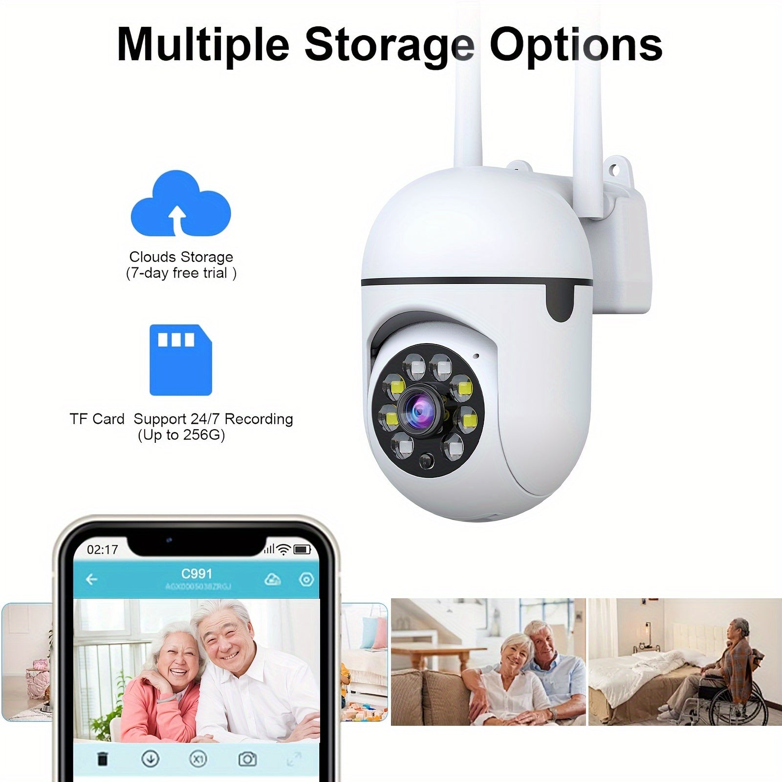 Wifi Security Cameras 4PCS 2K HD, Dual-Band, Night Vision, 2-Way Audio