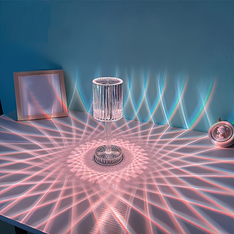 Moktan Sabai Crystal Touch Control Bedside Lamp – Dimmable USB LED Light with Rechargeable Battery