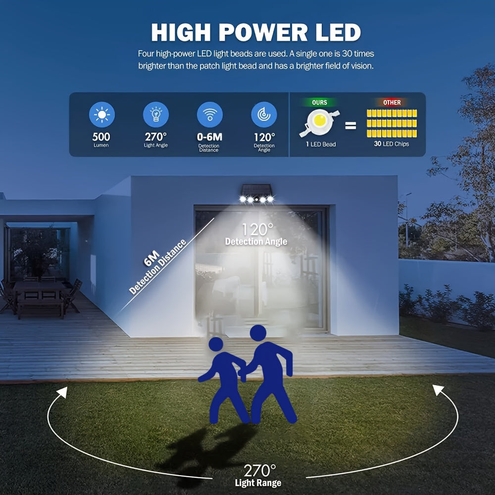 Moktan Sabai 2/4-Pack Outdoor Solar Wall Lights – Motion Sensor, Dusk-to-Dawn, IP44 Rated