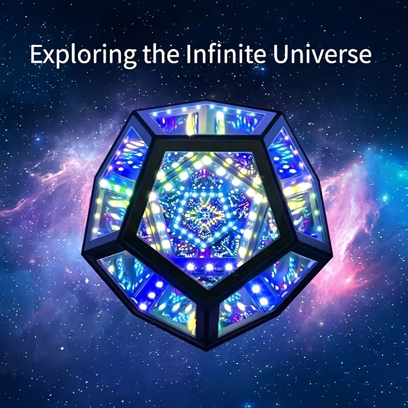 Moktan Sabai Infinity Mirror Light RGB Dodecahedron Lamp for Gaming Room & Desk Decor