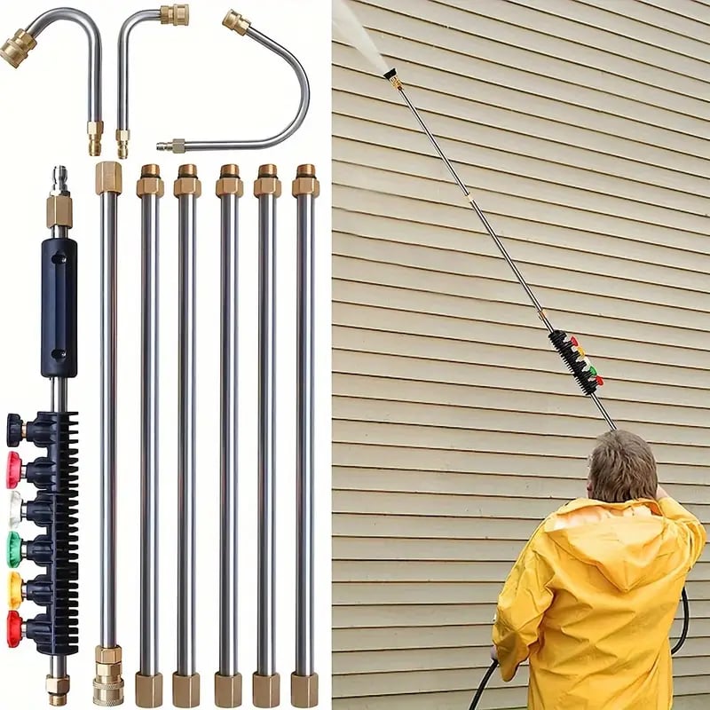 Moktan Sabai Telescoping Pressure Washer Wand 24ft 4000 PSI Gutter Cleaning Kit Default
