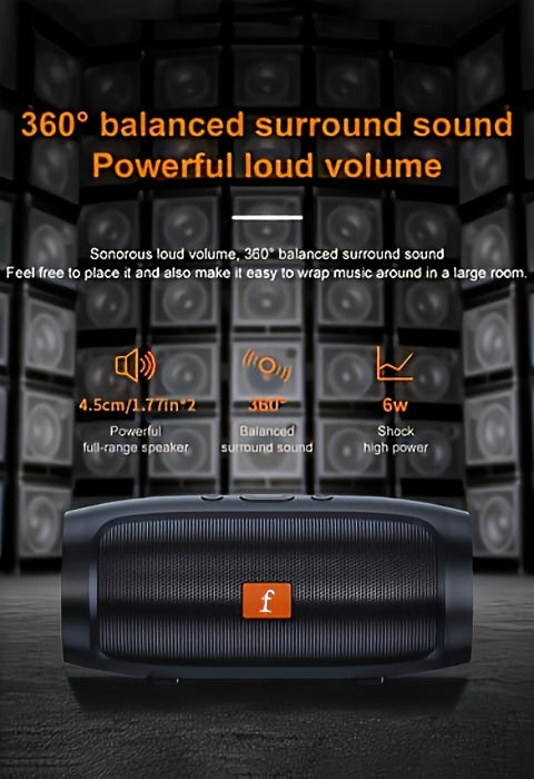Wireless Bluetooth Speaker with Dual Subwoofer, Loud Surround Sound for Home & Car