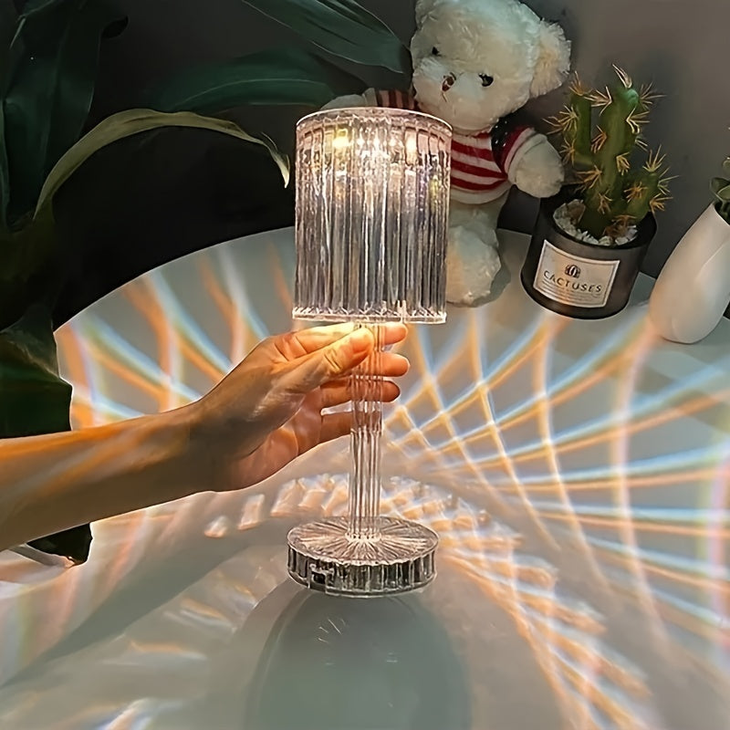 Moktan Sabai Crystal Touch Control Bedside Lamp – Dimmable USB LED Light with Rechargeable Battery