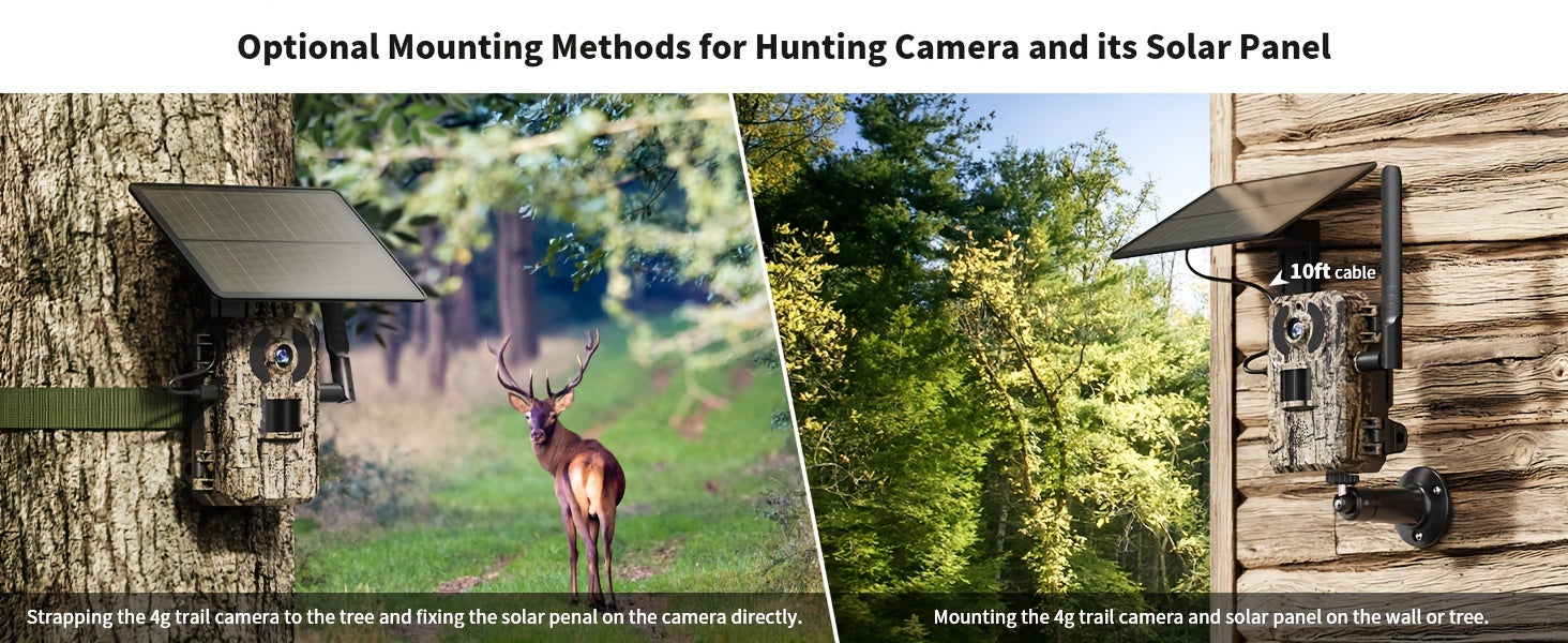 Moktan Sabai 4K Hunting Trail Camera with 4G Live View - Solar Powered, 0.2s Trigger & Auto Night Vision