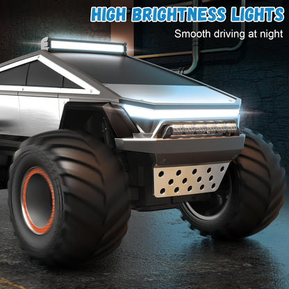 RC Monster Truck 4WD Remote Control Car Off-Road Toy with LED Lights for Kids 6+