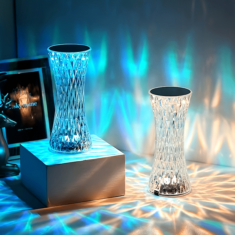 Moktan Sabai Touch Control Crystal Lamp – Rechargeable LED Night Light for Bedroom or Gifts