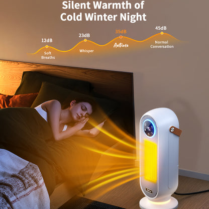 1500W Portable Space Heater with Remote Control, Indoor Electric Heater for Home & Office