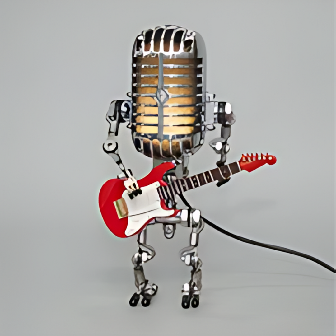 Moktan Sabai Robot LED Table Lamp Rose Guitar