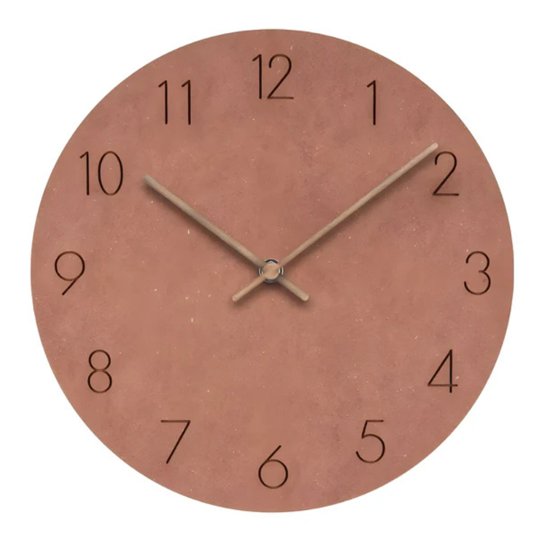 Moktan Sabai Silent Wooden Wall Clock Orange