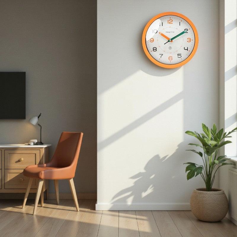 Moktan Sabai Nordic Round Wall Clock – Minimalist Clear Number Design