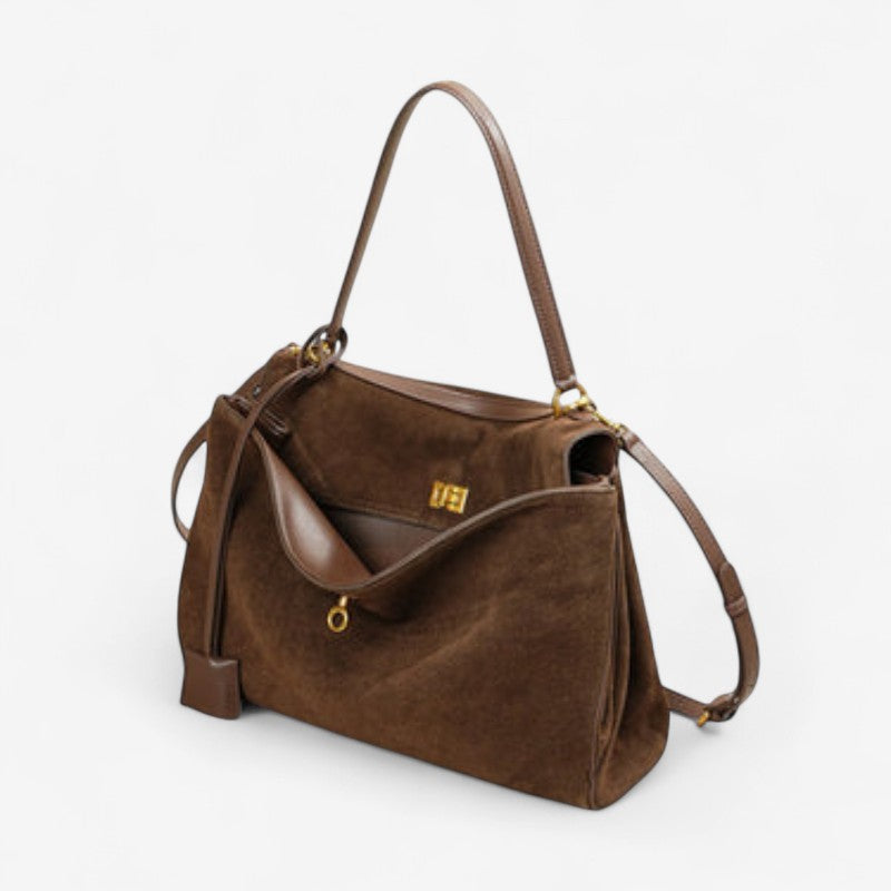 Moktan Sabai Riley Large Rectangular Handbag with Adjustable Straps & Zip Closure