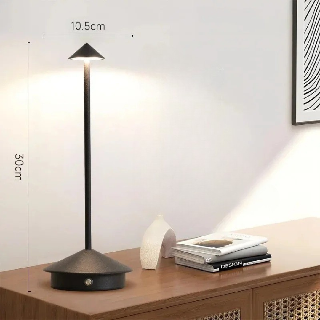Moktan Sabai Aluminium LED Table Lamp with Touch Dimming | Rechargeable Cordless Lighting Black