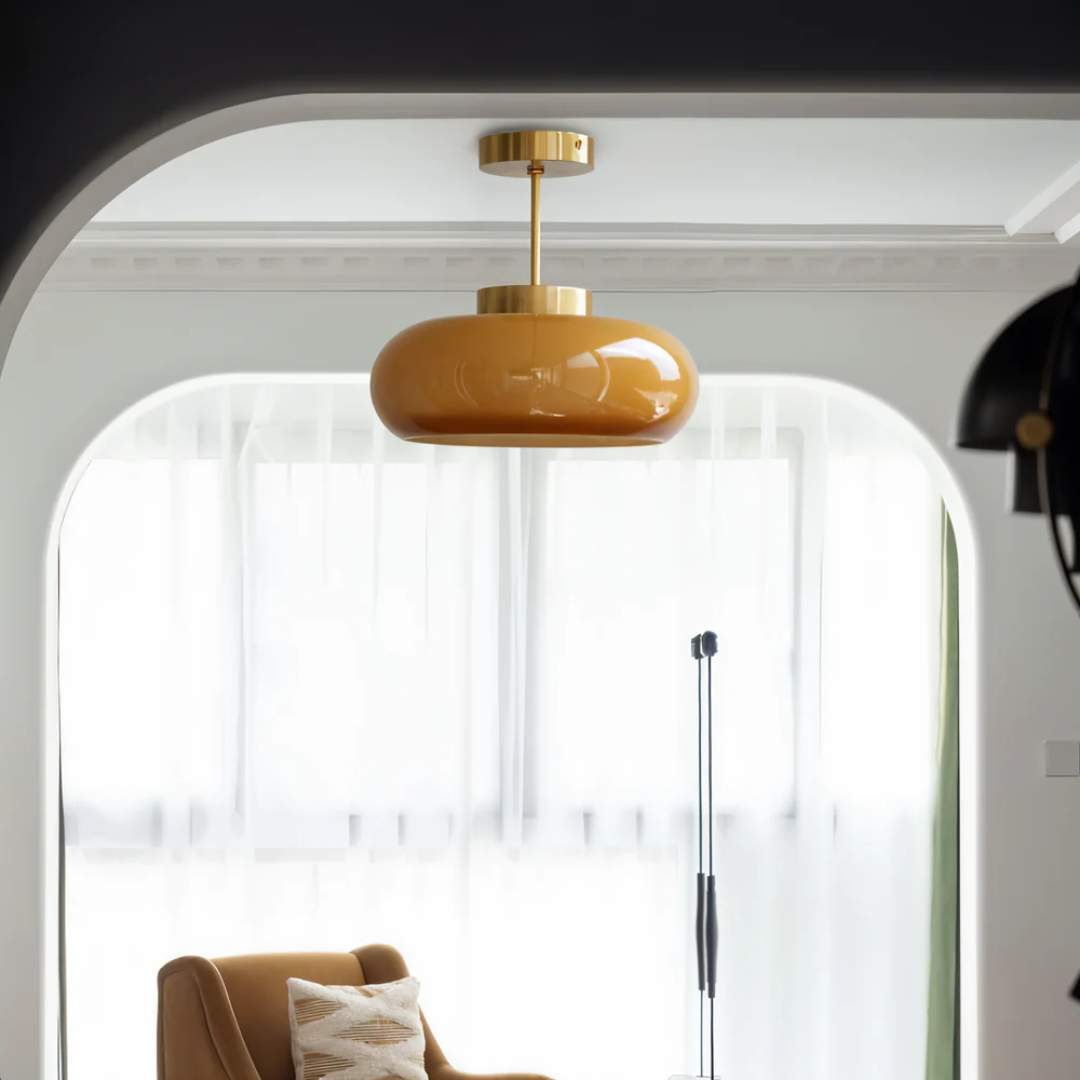 Moktan Sabai Vintage Glass LED Ceiling Light 12W Modern Minimalist Flush Mount