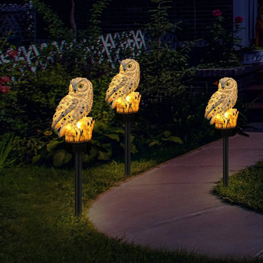Moktan Sabai Solar Owl Garden Lights Outdoor LED Solar Powered Waterproof Animal Lamp Decor
