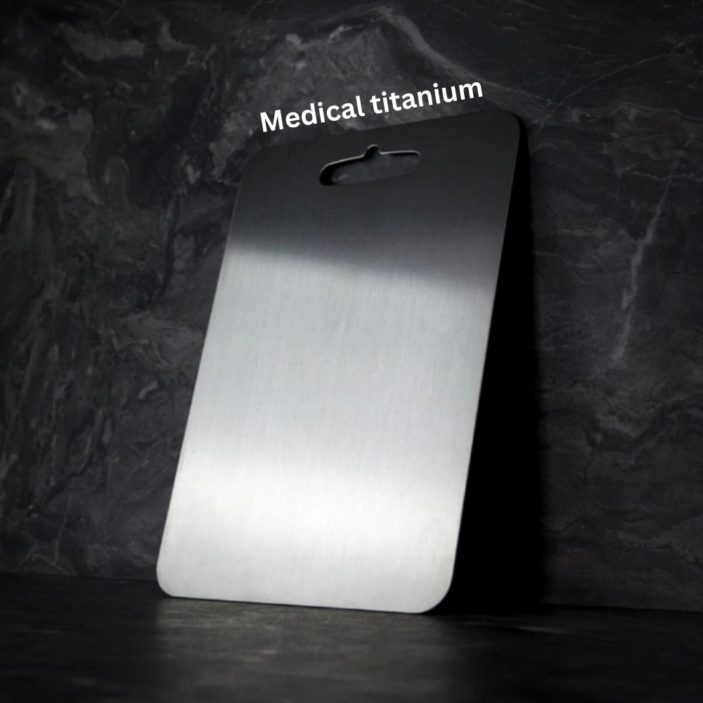 Moktan Sabai Titanium Cutting Board 100% Medical Grade Metal Kitchen Chopping Board