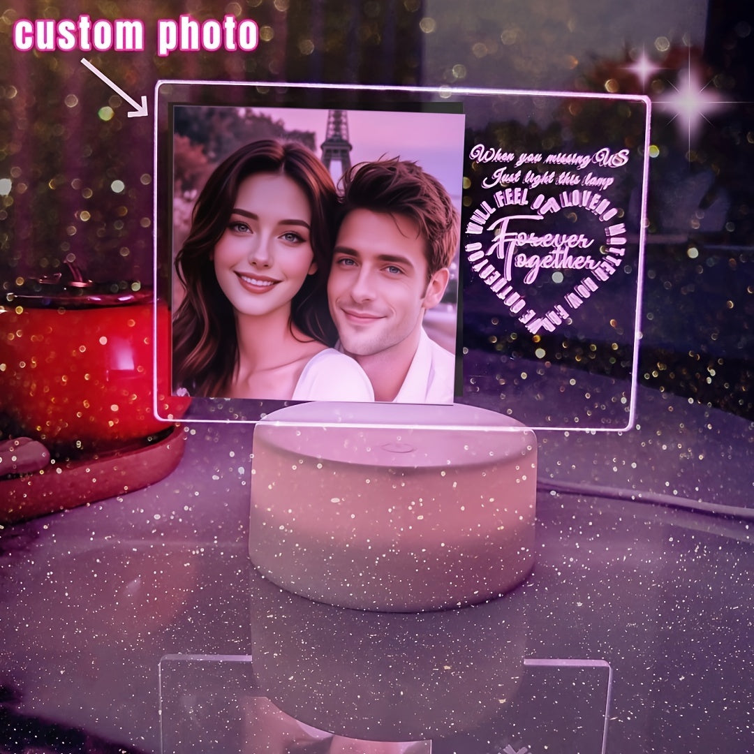 Moktan Sabai Custom Photo LED Night Light – Personalized Table Lamp Gift for Girlfriend or Women Customized 2