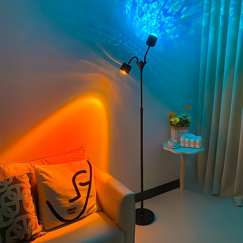 Moktan Sabai Sunset Ocean Wave Projector – Double RGB Mood Lamp with 360° Rotation & DIY Color