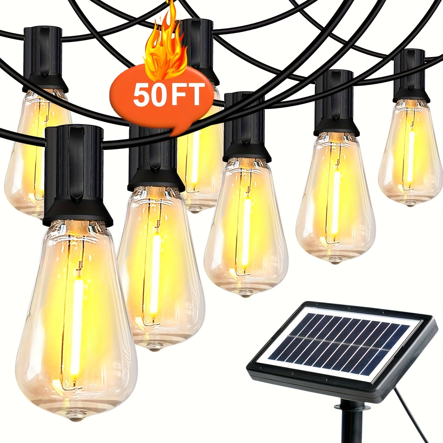 Moktan Sabai 100FT Solar String Lights Outdoor – Waterproof LED Globe Lights for Patio & Garden
