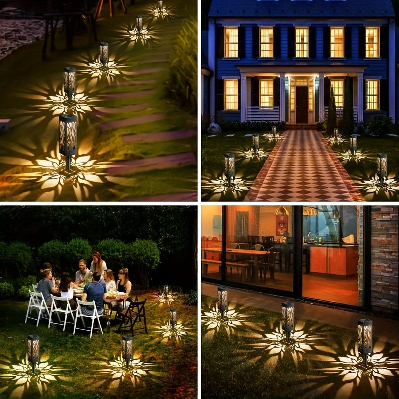 Moktan Sabai 8-Pack Solar Pathway Lights – Motion Sensor, IPX5 Waterproof, Warm/Yellow LED