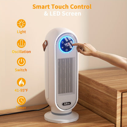 1500W Portable Space Heater with Remote Control, Indoor Electric Heater for Home & Office