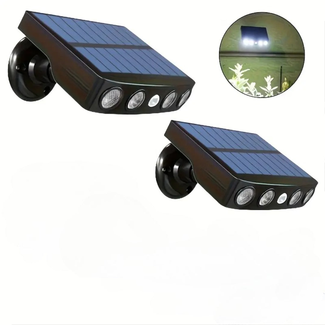 Moktan Sabai 2/4-Pack Outdoor Solar Wall Lights – Motion Sensor, Dusk-to-Dawn, IP44 Rated White Light