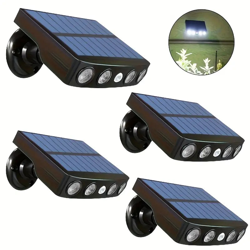 Moktan Sabai 2/4-Pack Outdoor Solar Wall Lights – Motion Sensor, Dusk-to-Dawn, IP44 Rated