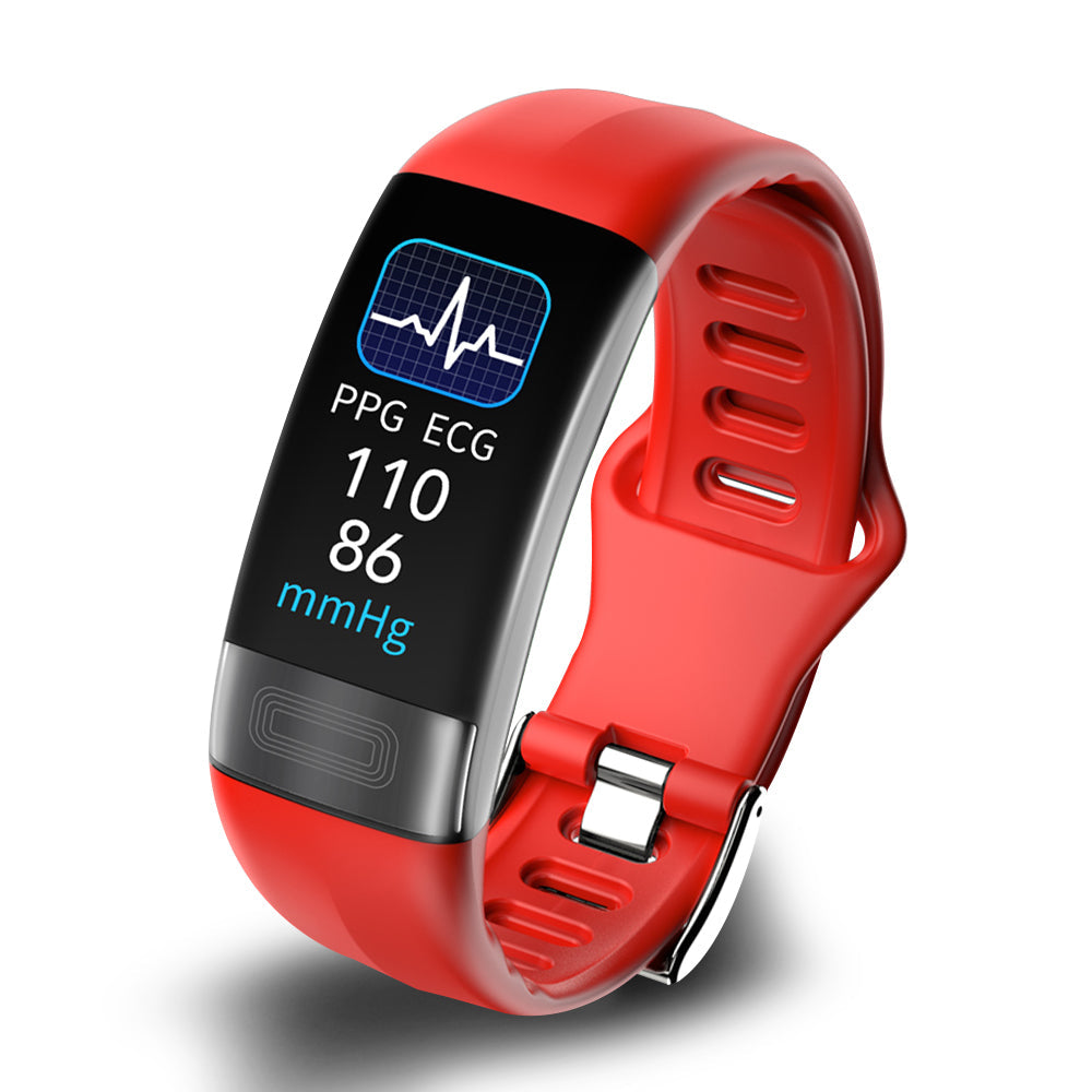 Moktan Sabai Health Monitoring Smartwatch Red silicone
