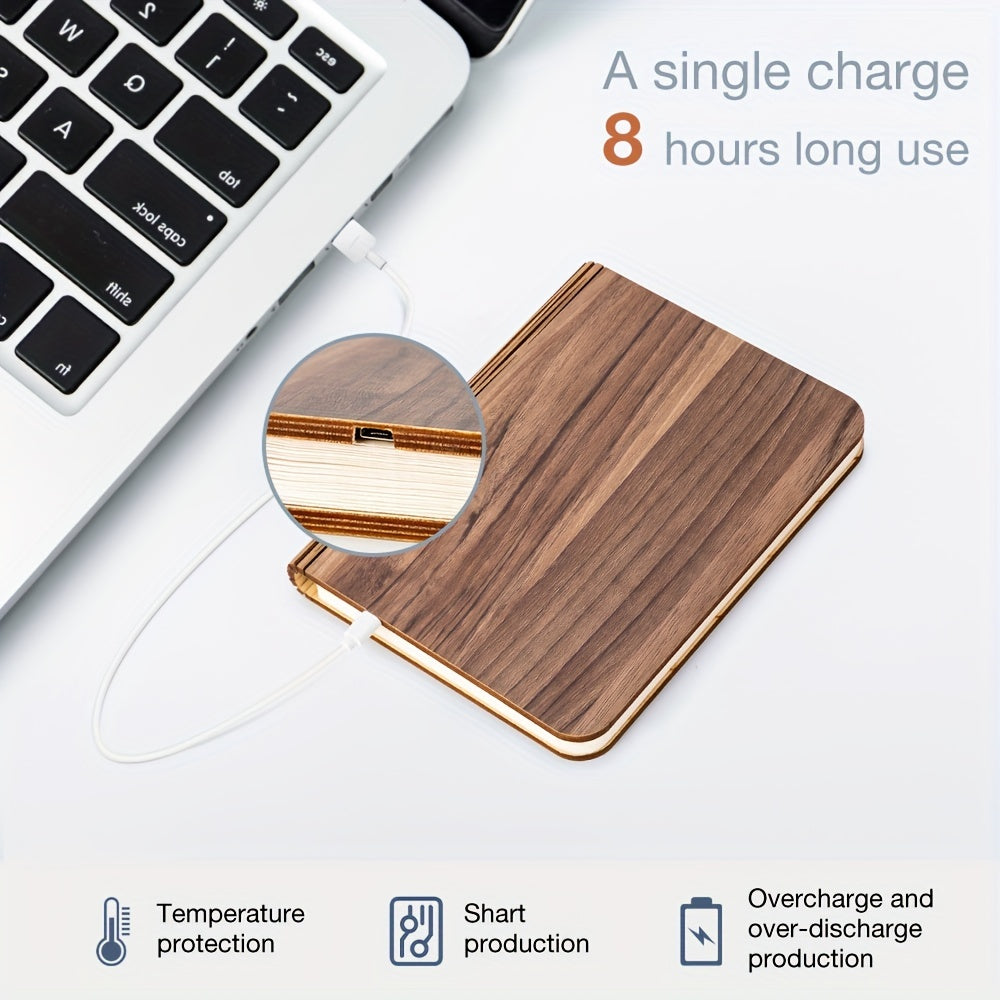 Moktan Sabai Folding Book Lamp – Rechargeable LED Bedside Light, 3-Color Portable Night Light