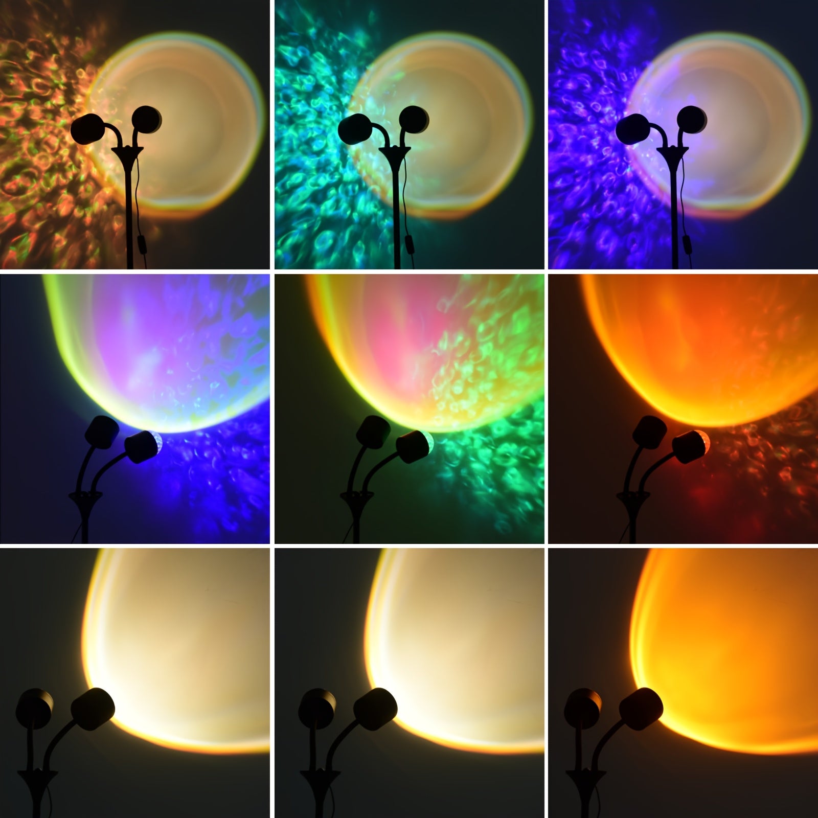 Moktan Sabai Sunset Ocean Wave Projector – Double RGB Mood Lamp with 360° Rotation & DIY Color