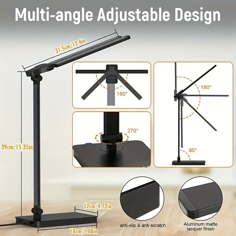 Moktan Sabai Adjustable LED Desk Lamp – Touch Dimmable Gooseneck Light for Office & Reading